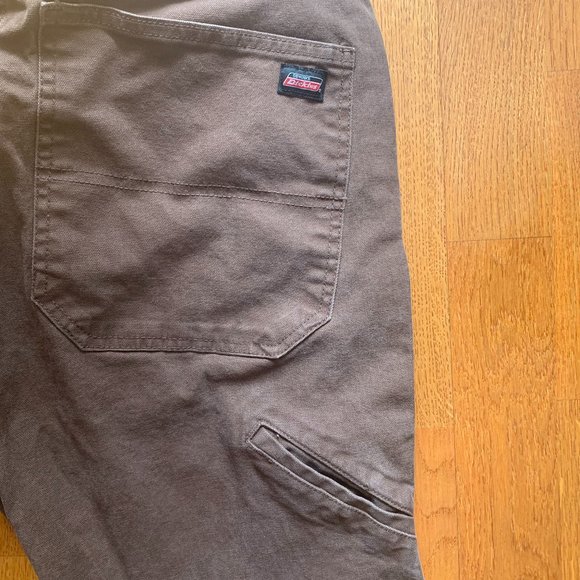 brown dickies 'denim' work pants with cool side pockets - Picture 3 of 5